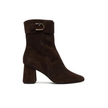 Botine dama YJ73HIC  Piele naturala - Maro - Maro inchis
