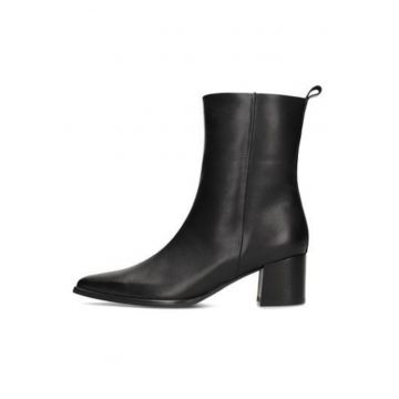 Botine din piele cu toc masiv Febe -