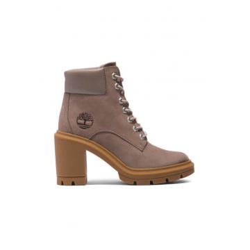 Botine  din piele naturala - Grej