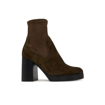 Botine pentru femei -  piele naturala - maro -