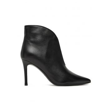 Botine  piele naturala - Negru