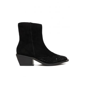 dama -  cowboy - piele naturala - negru - Negru