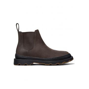 Ghete Chelsea de piele - Maro