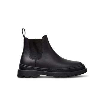Ghete Chelsea de piele - Negru