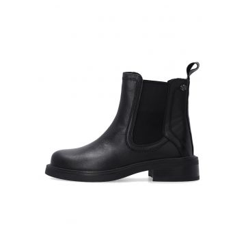 Ghete Chelsea din piele cu detaliu logo discret -