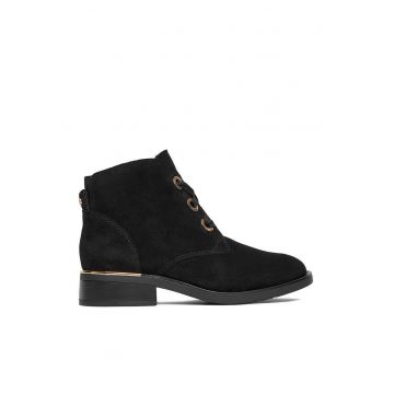Ghete dama -  piele naturala - negru CEO-RST-6397-04