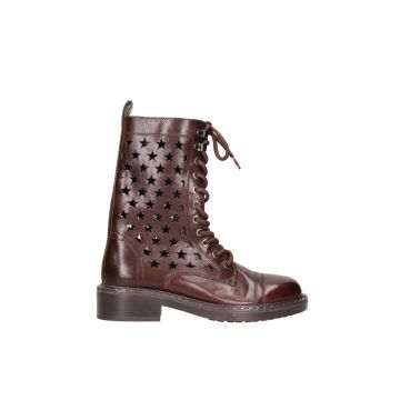 Ghete din piele cu perforatii Velvetia