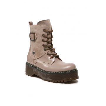 Ghete femeie -  piele naturala - bej -