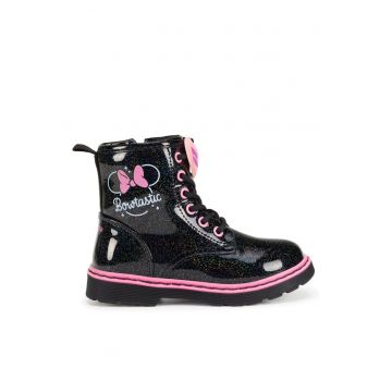 Ghete fete  plastic - roz/negru