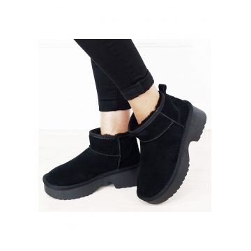 Ghete negre din piele naturala W5878 114 18261 - Maro cafeniu