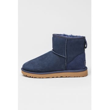 Ghete slip-on cu finisaj rezistent la apa - din piele intoarsa Classic Mini II - Albastru ultramarin/Bleumarin