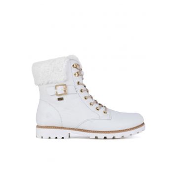 Mocasini dama  piele naturala - alb - model Florana