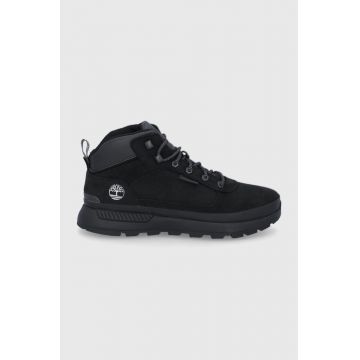 Timberland Ghete de piele Fjeld Trekker Mid Field Trekker Mid bărbați, culoarea negru TB0A1ZPU0151