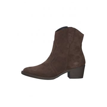 Botine cowboy cu fermoar - Maro inchis