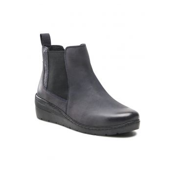 Botine dama -  5904248947095 - Piele nabuc - Albastru marin - Bleumarin