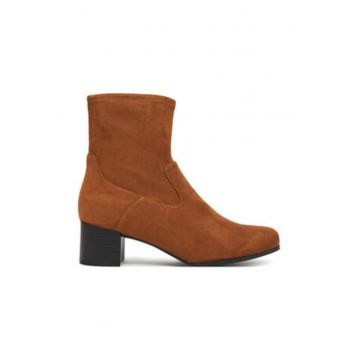 Botine dama pana la glezna -  305257086 - material textil - maro