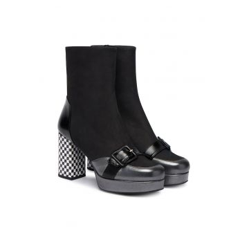 Botine dama  Piele naturala - Negru
