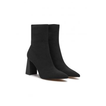 Botine dama -  textil - negru