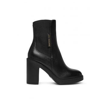 Botine femeie -  piele naturala - negru -