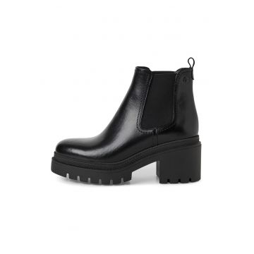 Ghete Chelsea de piele - Negru
