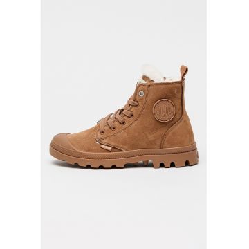 Ghete din piele nabuc Pampa Hi Zip WL - Maro cognac