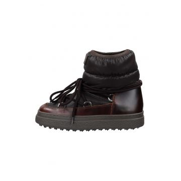 Ghete flatform cu sireturi Snowhill - Maro inchis