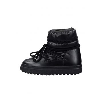 Ghete flatform cu sireturi Snowhill - Negru