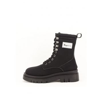 Ghete negre cu siret Ella 117 9388 - Negru