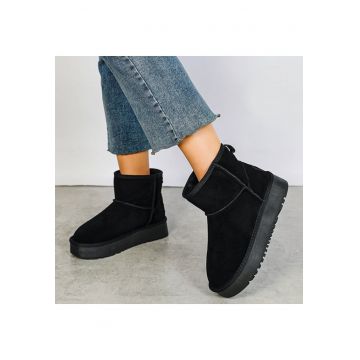 Ghete negre din piele naturala NN605 117 16085 - Negru
