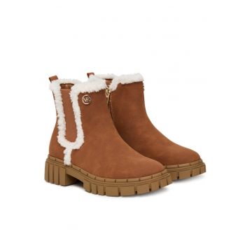 Botine copii  caramel / crem deschis - piele