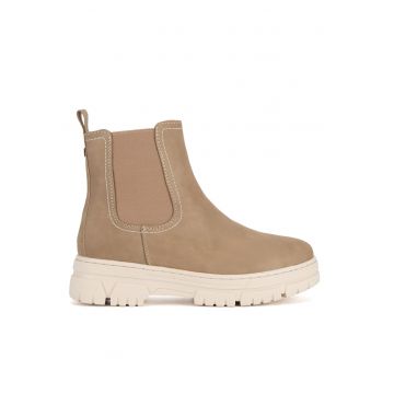 Botine dama -  WS6385-01 - bej - material sintetic