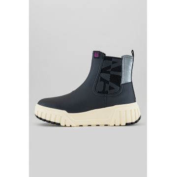 Ghete Chelsea wedge de piele Olivya - Negru
