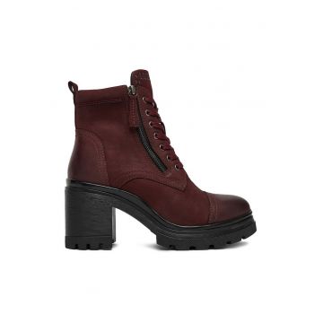 Ghete dama  bordo - piele naturala -