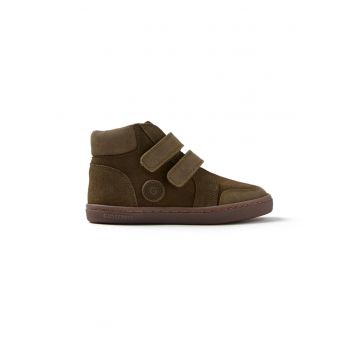 Ghete de piele intoarsa cu velcro - Kaki