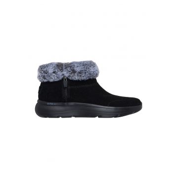 Ghete din piele intoarsa cu blana sintetica On The Go Encore - Negru