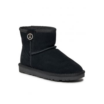 Ghete fete -  piele naturala - negru