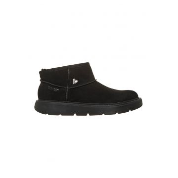 Ghete slip-on Cozy Mini Slip-Ins din piele intoarsa - Negru carbon