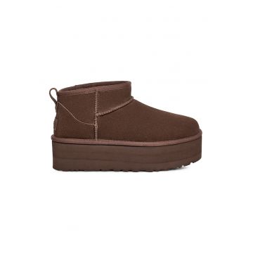 Ghete slip-on de piele intoarsa Classic Ultra Mini - Maro cognac