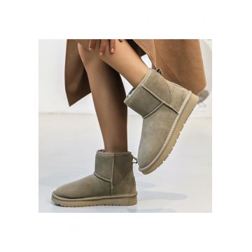 Ghete taupe din piele naturala JB1967 111 16119 - Maro deschis