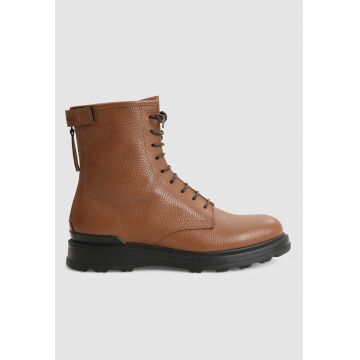 Ghete de piele cu varf rotund