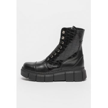 Ghete din piele cu aspect de piele de crocodil Can Can