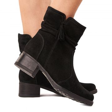 Botine dama negre din piele naturala 3471