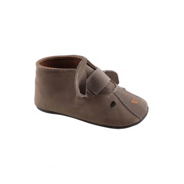 Botosei slip-on din piele nabuc cu model soarece
