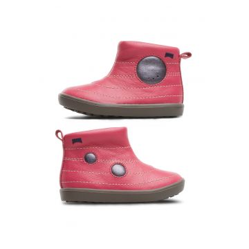 Cizme scurte de piele cu model cu cercuri