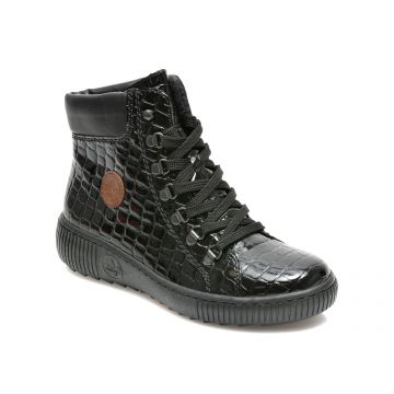 Ghete RIEKER negre, Z6633, din piele ecologica