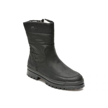 Ghete RIEKER negre, Z5470, din material textil si piele ecologica