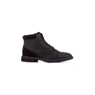 Geox pantofi inalti de piele Viggiano barbati, culoarea negru