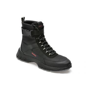 Ghete HUGO BOSS negre, 843, din material textil si piele ecologica