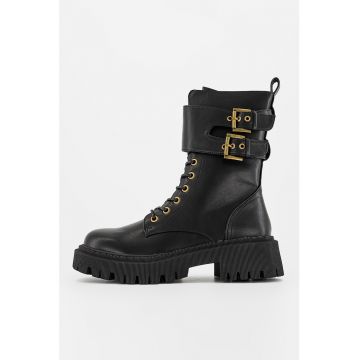 Bocanci biker de piele ecologica