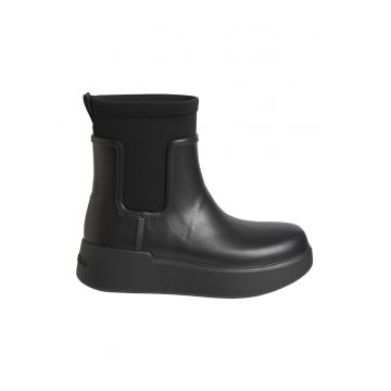 Ghete Chelsea cu talpa wedge si detaliu logo